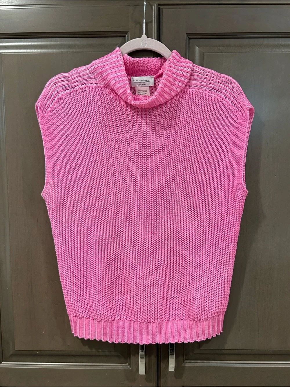 Ploumanac'h Ribbed Mini Knit Sleeveless Sweater in Pink, Small